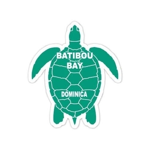 Batibou Bay Dominica 4 Inch Green Turtle Shape Decal Sticker