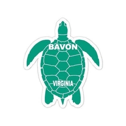 Bavon Virginia Souvenir 4 Inch Green Turtle Shape Decal Sticker