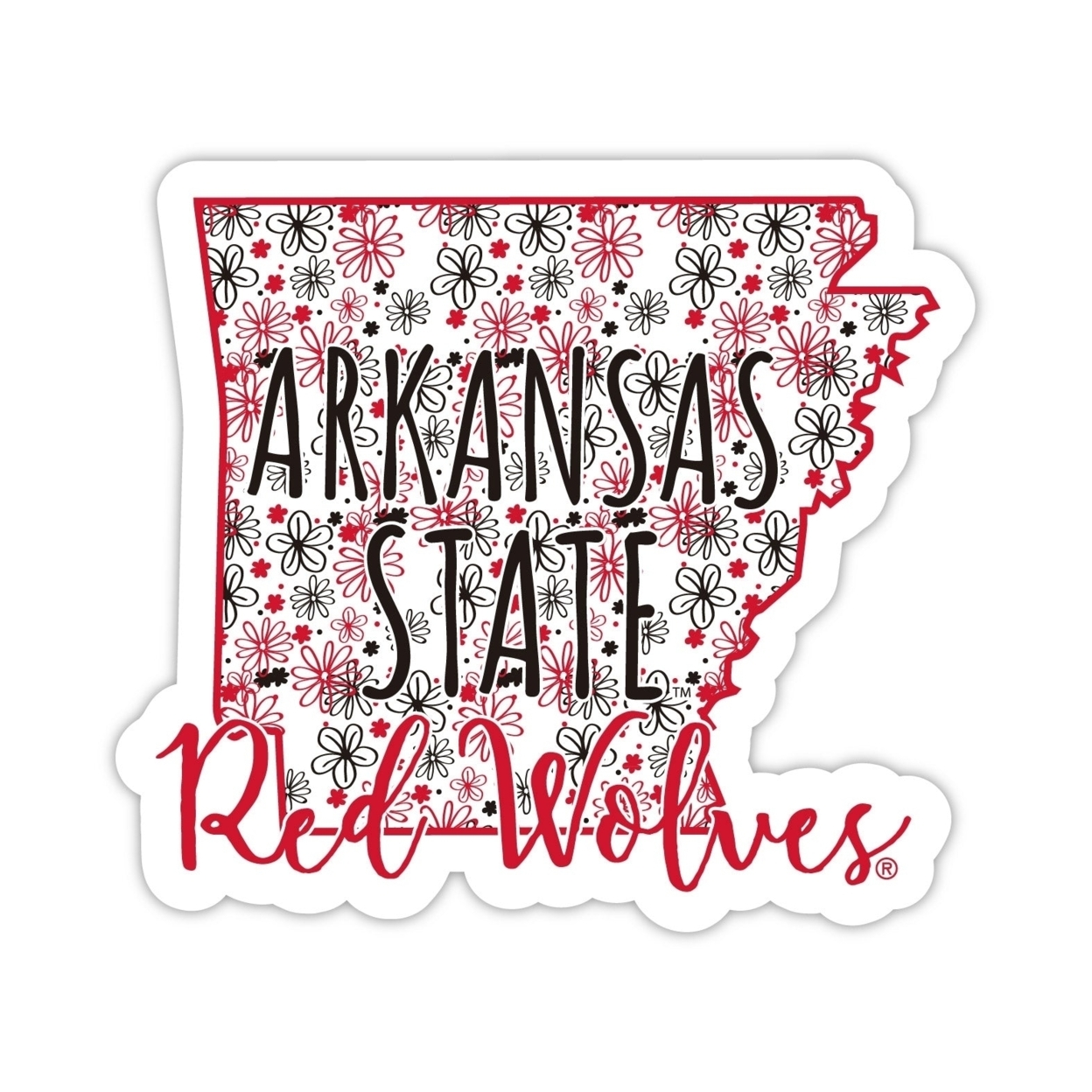 Arkansas State Floral State Die Cut Decal 2-Inch