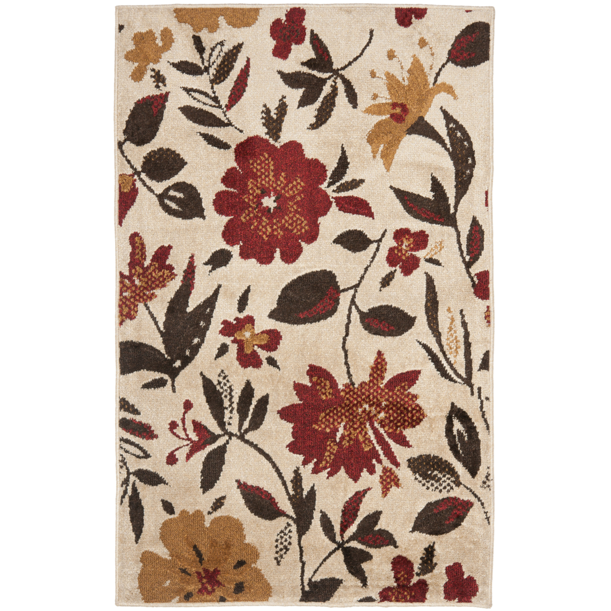 SAFAVIEH Kashmir Collection KAS112A Ivory / Red Rug - 4' X 6'