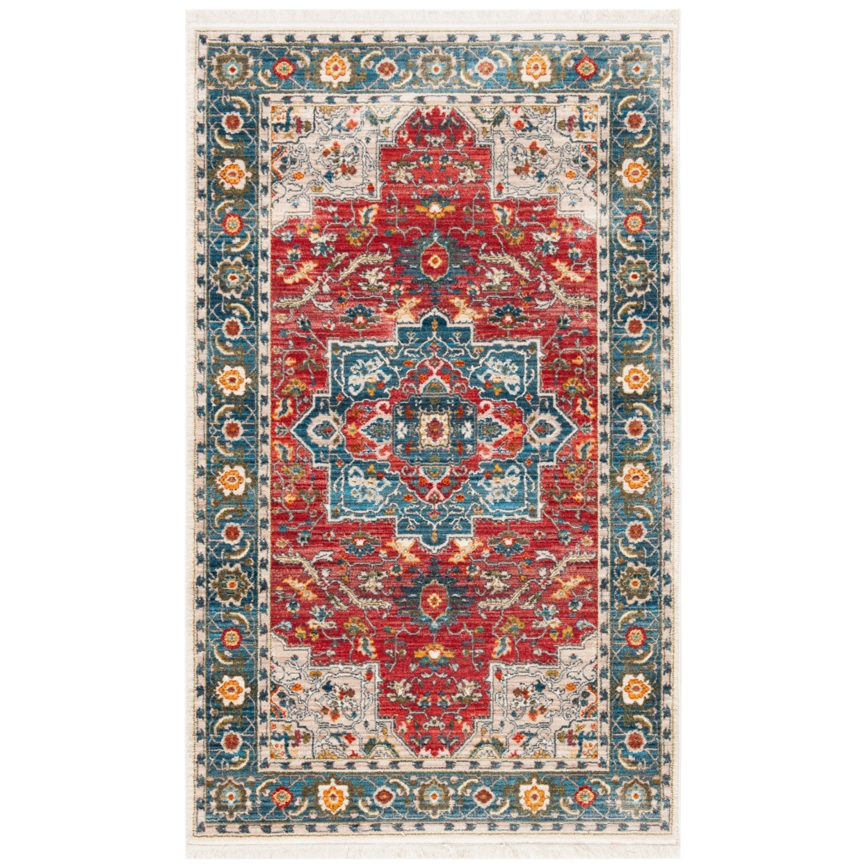 SAFAVIEH Vintage Persian Collection VTP478Q Red/Blue Rug - 3' X 5'