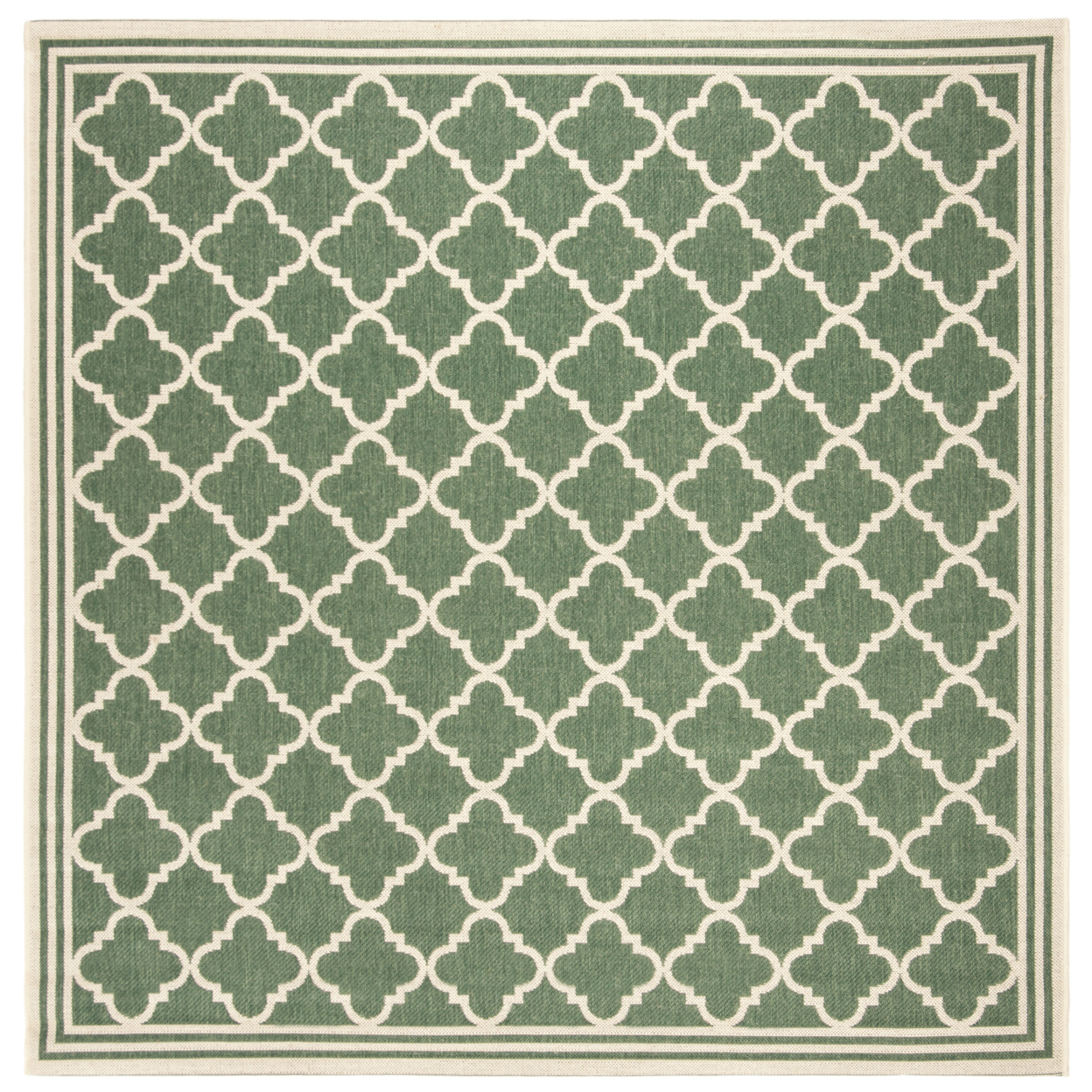 SAFAVIEH Indoor Outdoor BHS121Y Beach House Green / Creme Rug - 4' Square