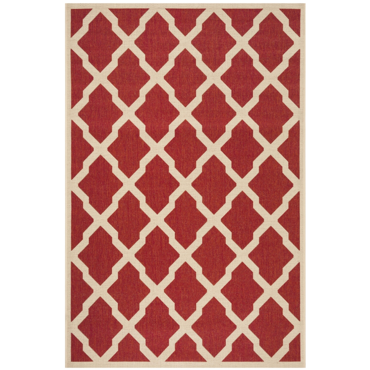 SAFAVIEH Indoor Outdoor BHS122Q Beach House Red / Creme Rug - 6' 7 Square