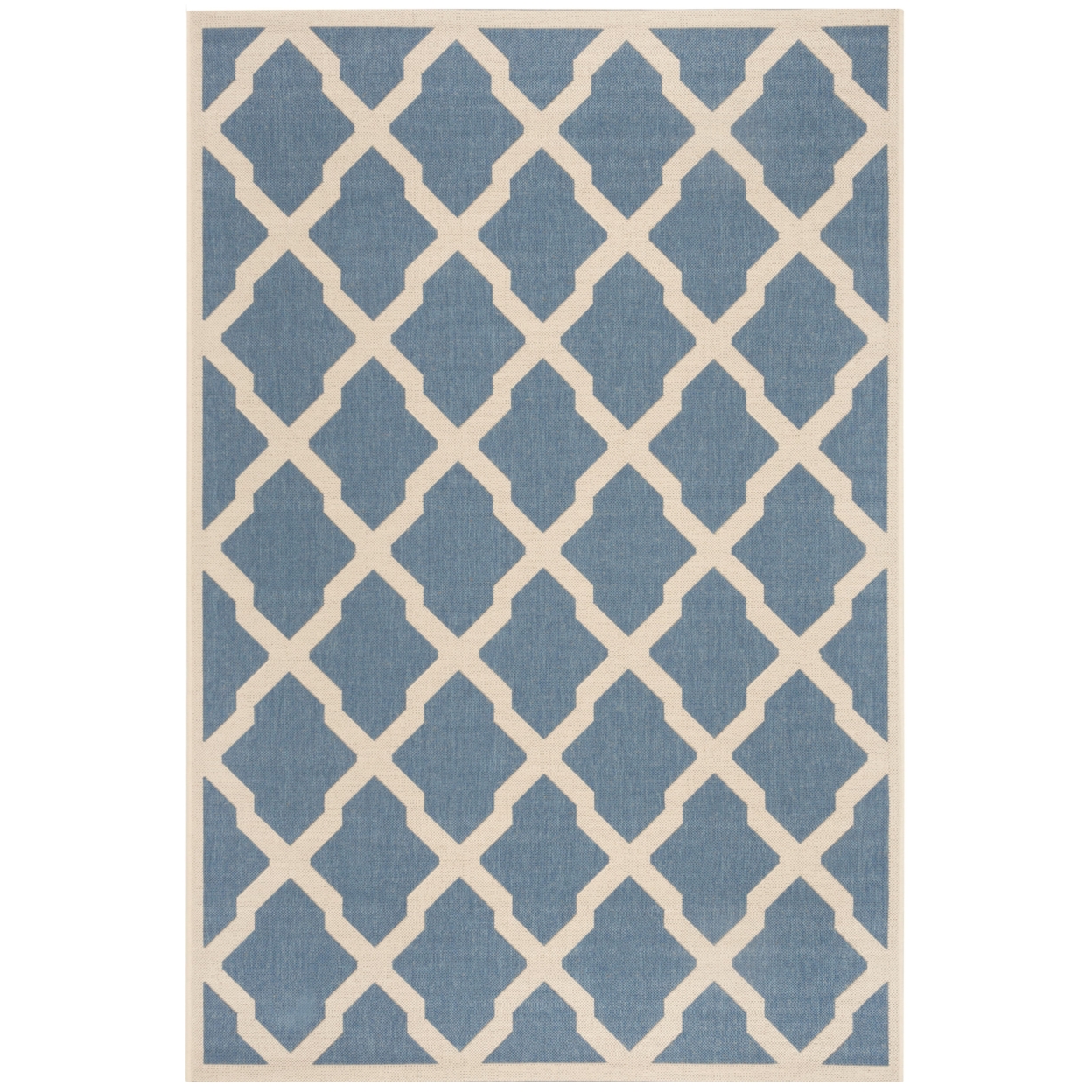 SAFAVIEH Indoor Outdoor BHS122M Beach House Blue / Creme Rug - 6' 7 Square