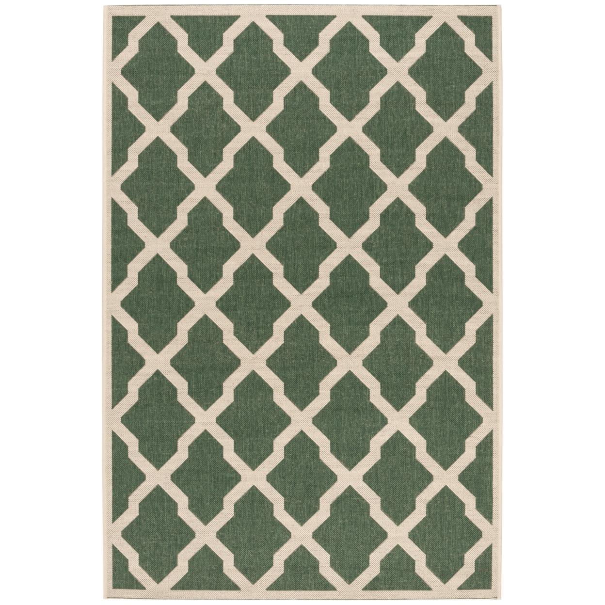 SAFAVIEH Indoor Outdoor BHS122Y Beach House Green / Creme Rug - 6' 7 Square