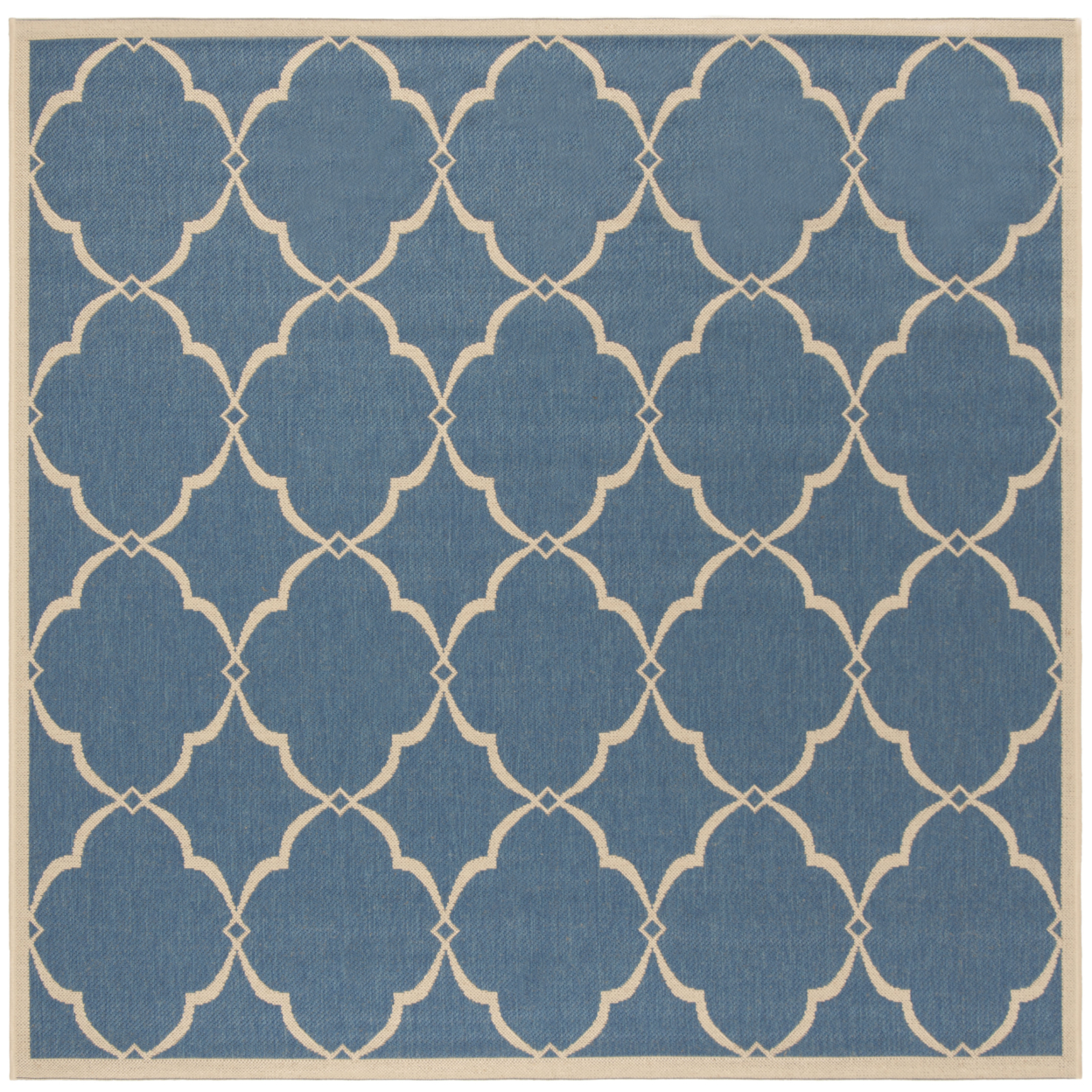 SAFAVIEH Indoor Outdoor BHS125M Beach House Blue / Creme Rug - 4' Square