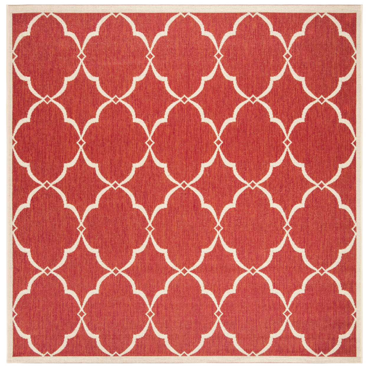 SAFAVIEH Indoor Outdoor BHS125Q Beach House Red / Creme Rug - 4' Square