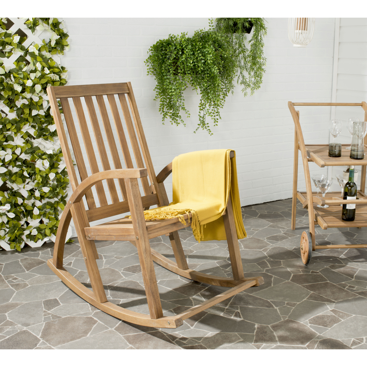 SAFAVIEH Outdoor Collection Clayton Rocking Chair Natural