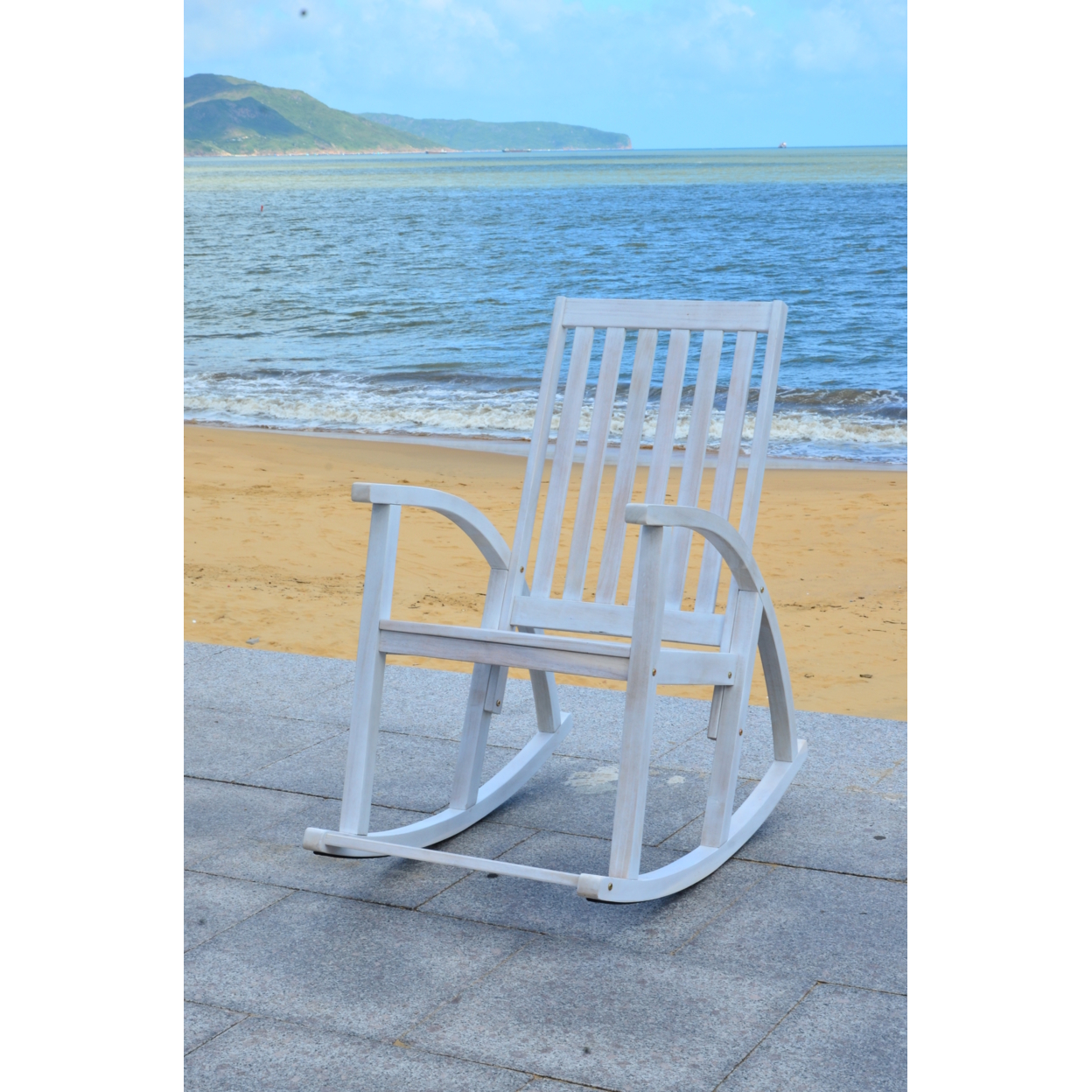 SAFAVIEH Outdoor Collection Clayton Rocking Chair White Wash