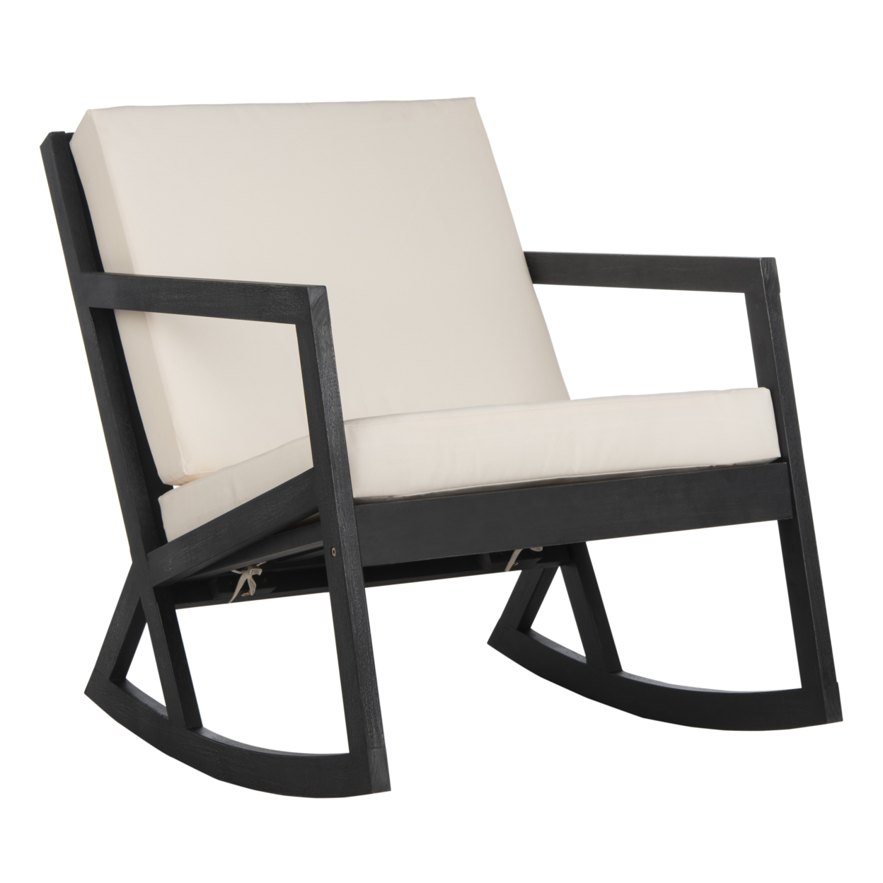 SAFAVIEH Outdoor Collection Vernon Rocking Chair Black/Beige