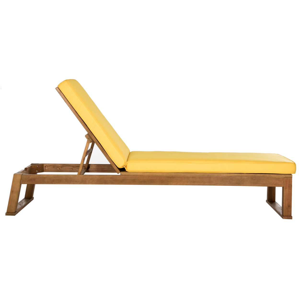 SAFAVIEH Outdoor Collection Solano Chaise Sunlounger Natural/Yellow
