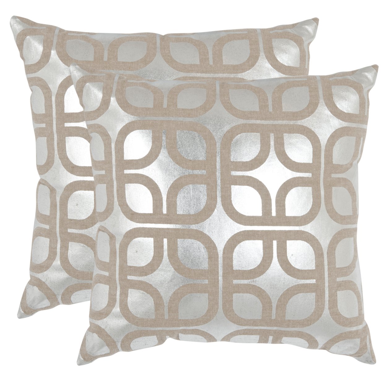 SAFAVIEH Cole Pillow Set Of 2 Silver