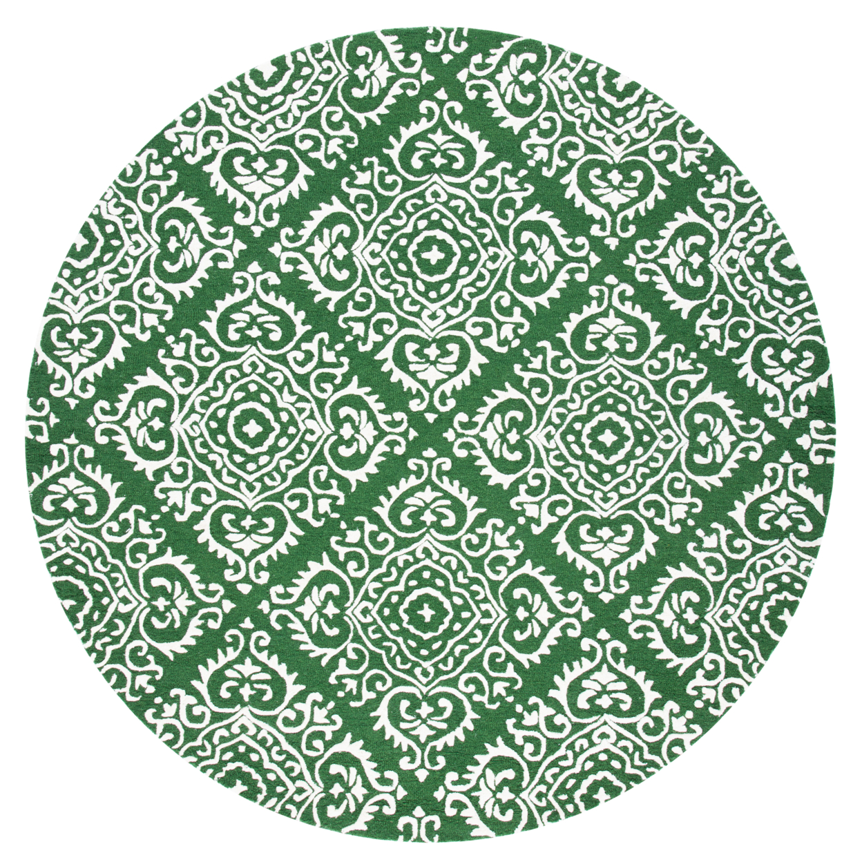 SAFAVIEH Chatham CHT712Y Handmade Green / Ivory Rug - 7' Round