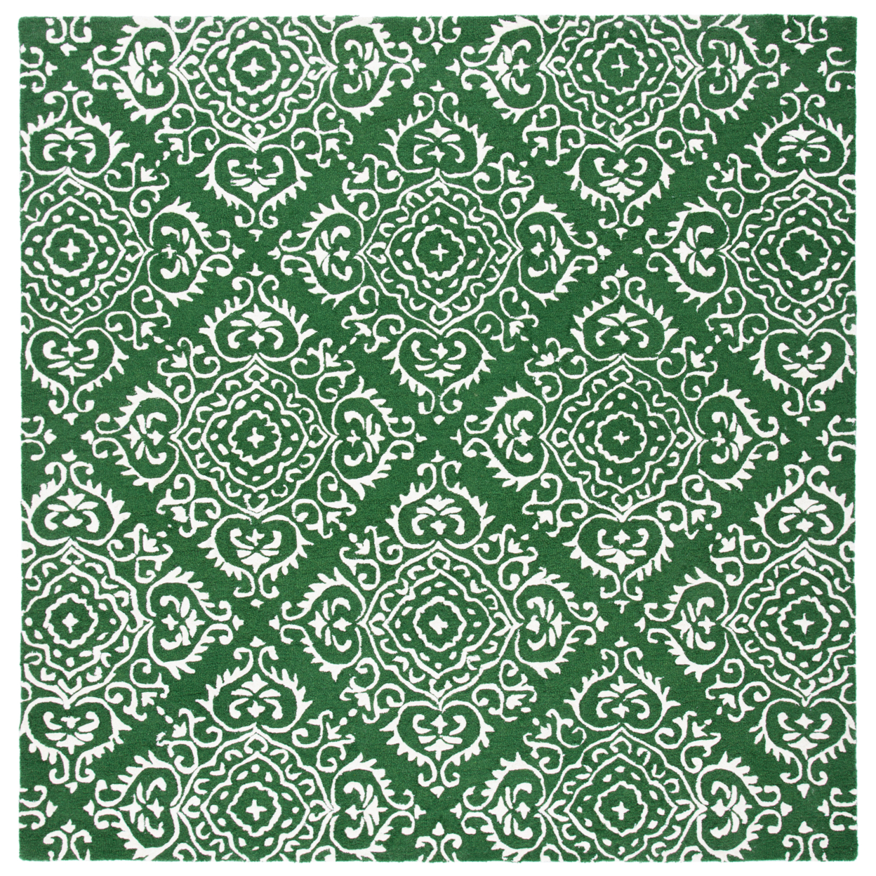 SAFAVIEH Chatham CHT712Y Handmade Green / Ivory Rug - 7' Square