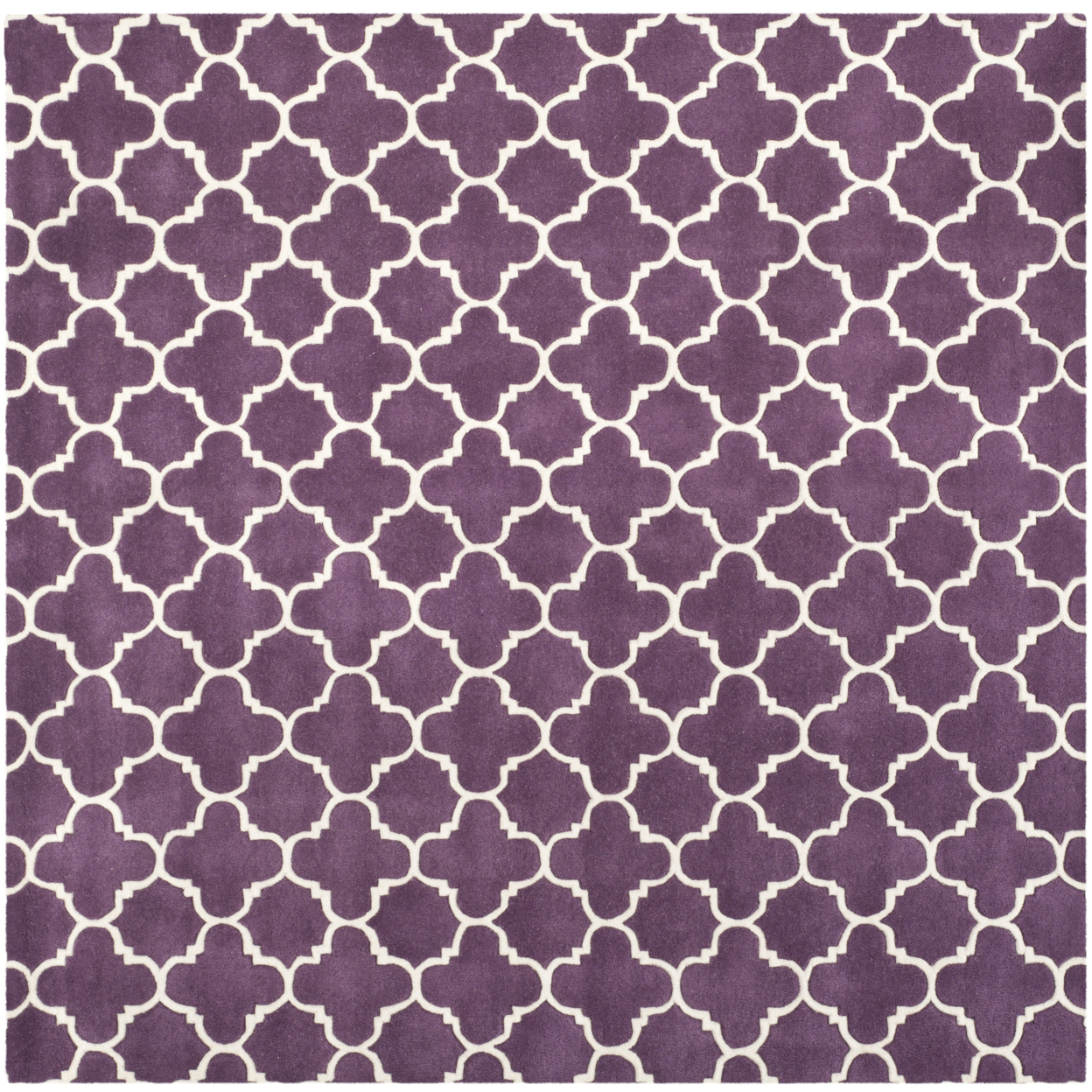 SAFAVIEH Chatham CHT717F Handmade Purple / Ivory Rug - 7' Square