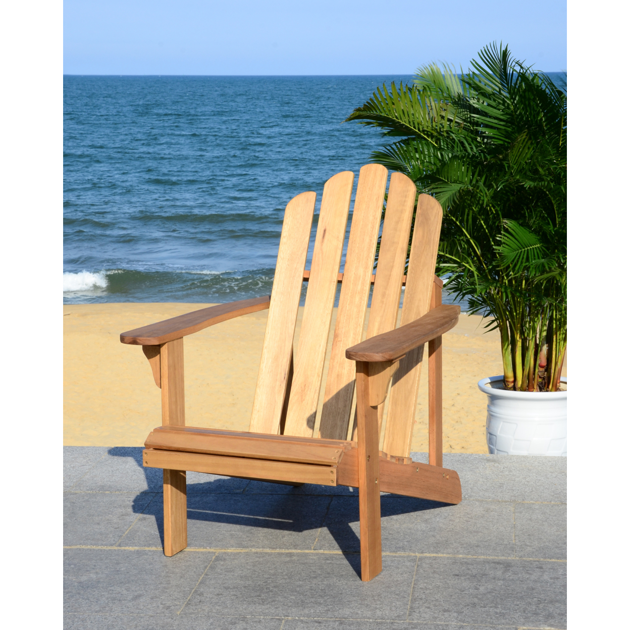 SAFAVIEH Outdoor Collection Topher Adirondack Chair Natural