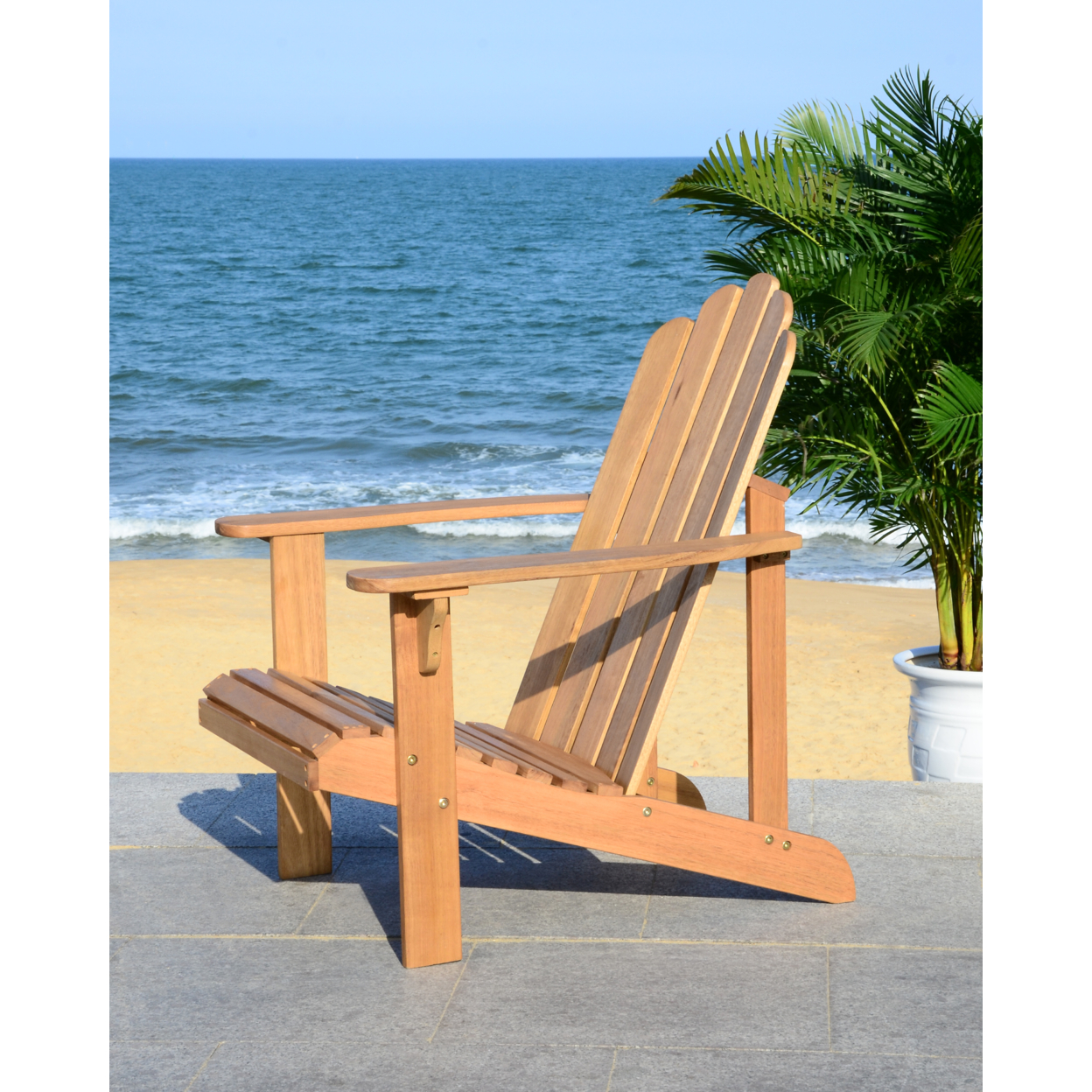 SAFAVIEH Outdoor Collection Topher Adirondack Chair Natural