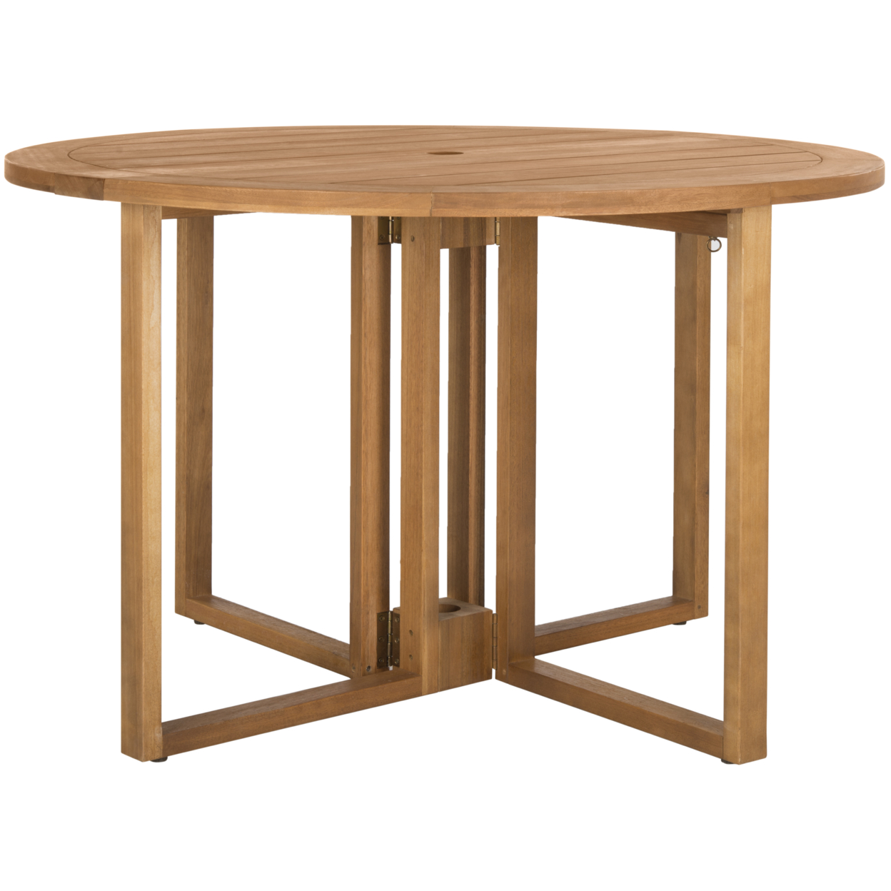 SAFAVIEH Outdoor Collection Wales Round 47.24 Inch Diameter Dining Table Natural