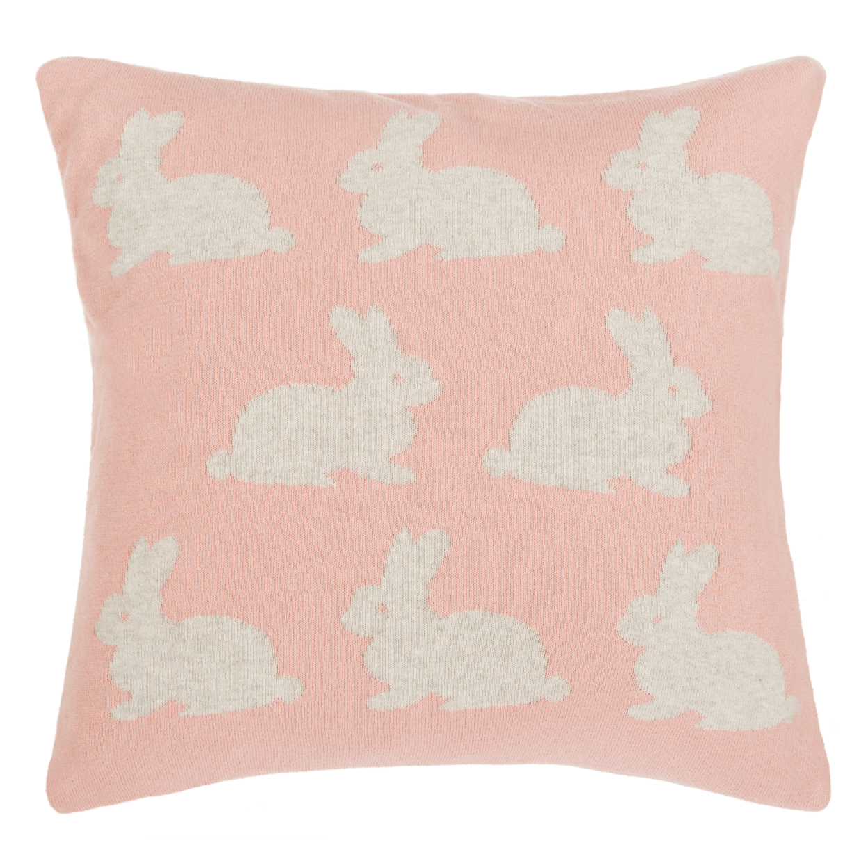 SAFAVIEH Bunny Hop Knit Pillow Pink / Grey