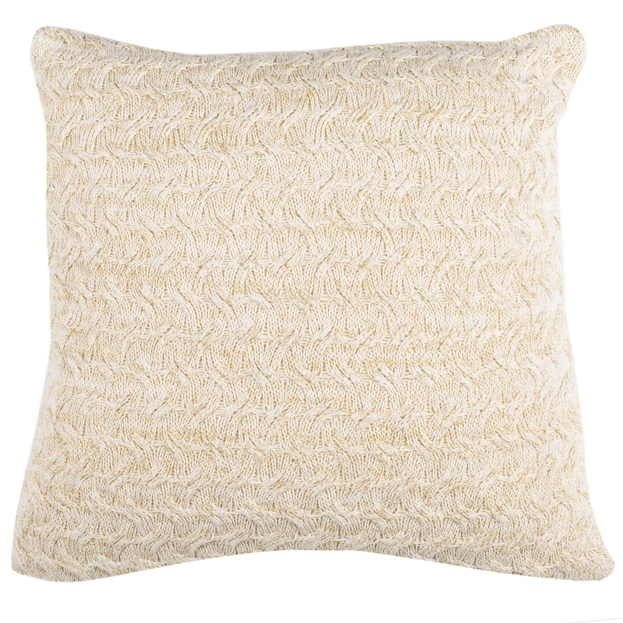 SAFAVIEH Adara Knit Pillow Natural / Gold