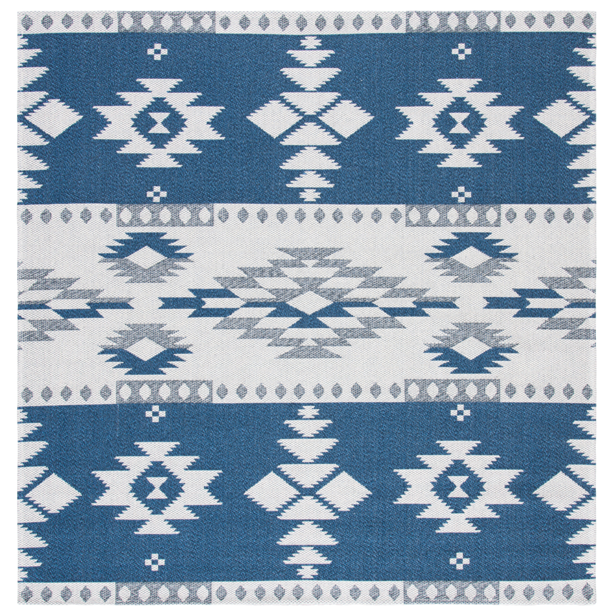 SAFAVIEH Augustine Collection AGT426N Navy / Creme Rug - 6' 4 Square