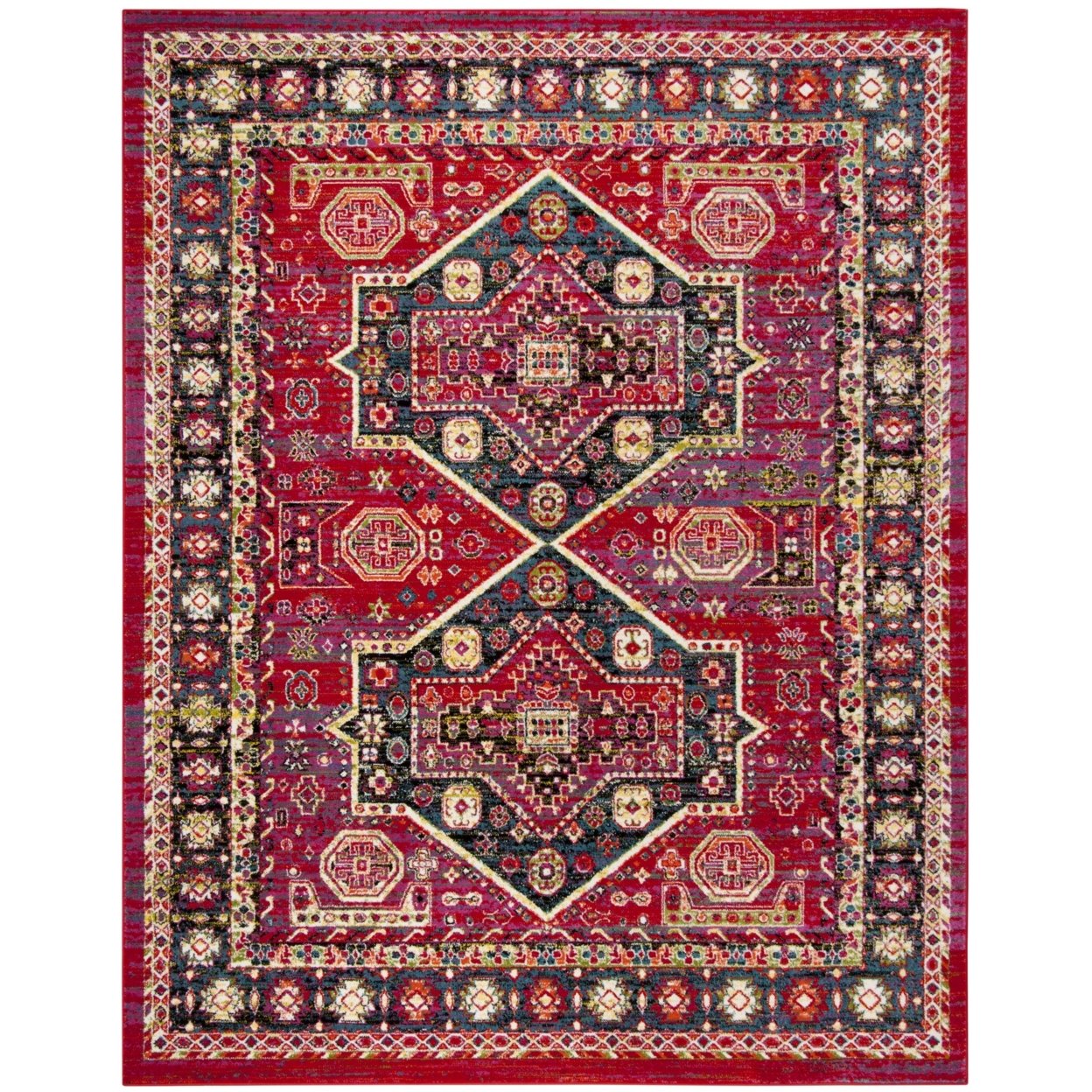 SAFAVIEH Cherokee Collection CHR920Q Red / Blue Rug - 6' X 9'