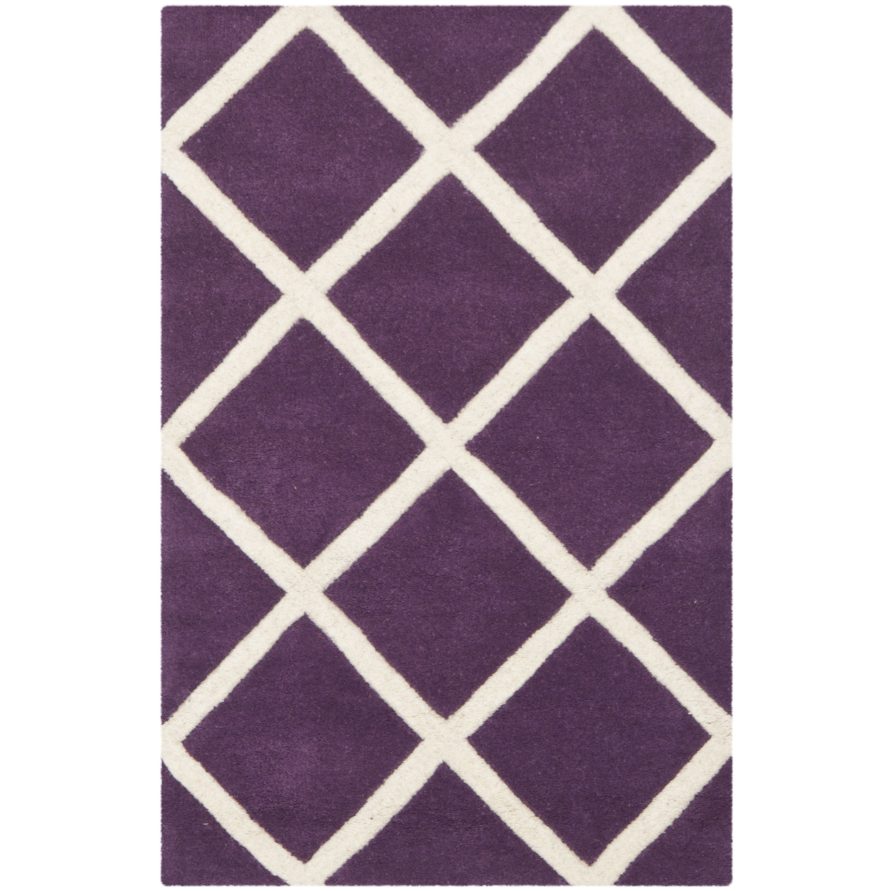 SAFAVIEH Chatham CHT720F Handmade Purple / Ivory Rug - 7' Square