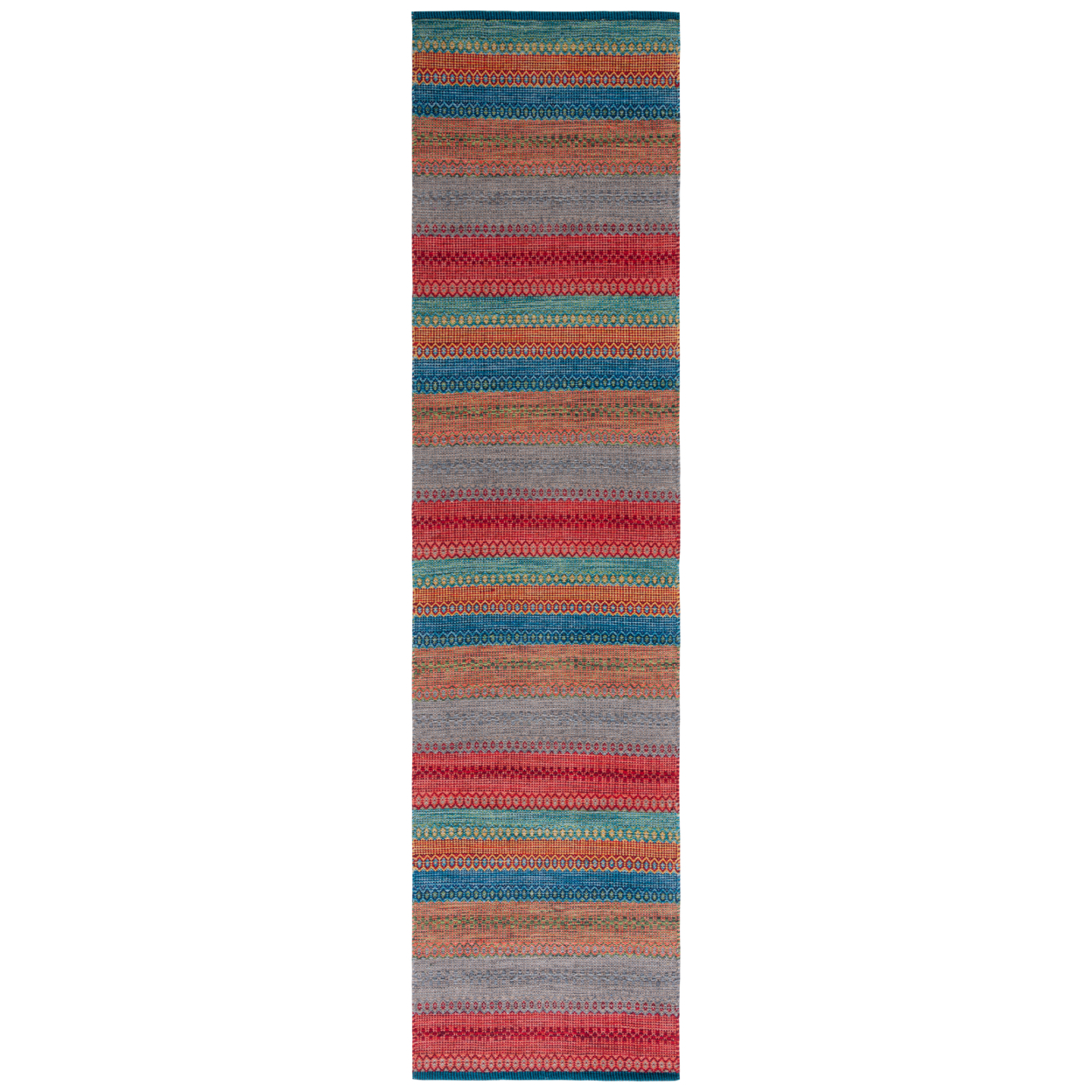 SAFAVIEH Kilim Collection KLM475M Handwoven Blue/Red Rug - 2' 3 X 9'