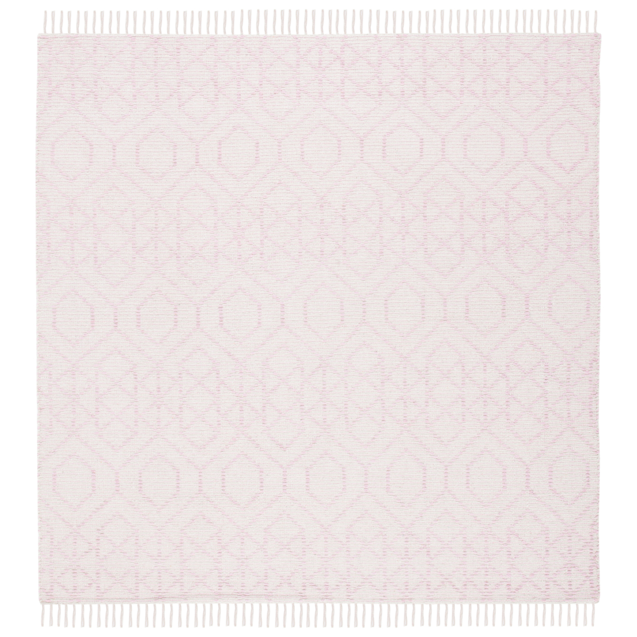SAFAVIEH Montauk MTK652U Handmade Pink / Ivory Rug - 6' Square