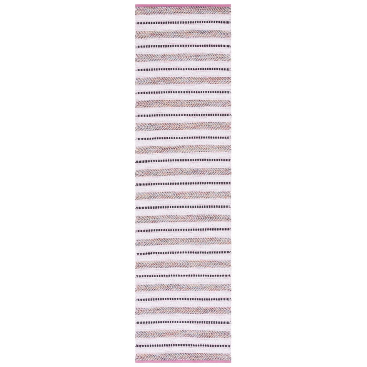 SAFAVIEH Montauk MTK702U Handwoven Pink / Ivory Rug - 6' Square