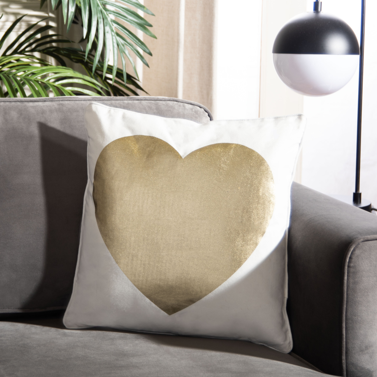 SAFAVIEH Heart Of Gold Pillow Gold / Beige