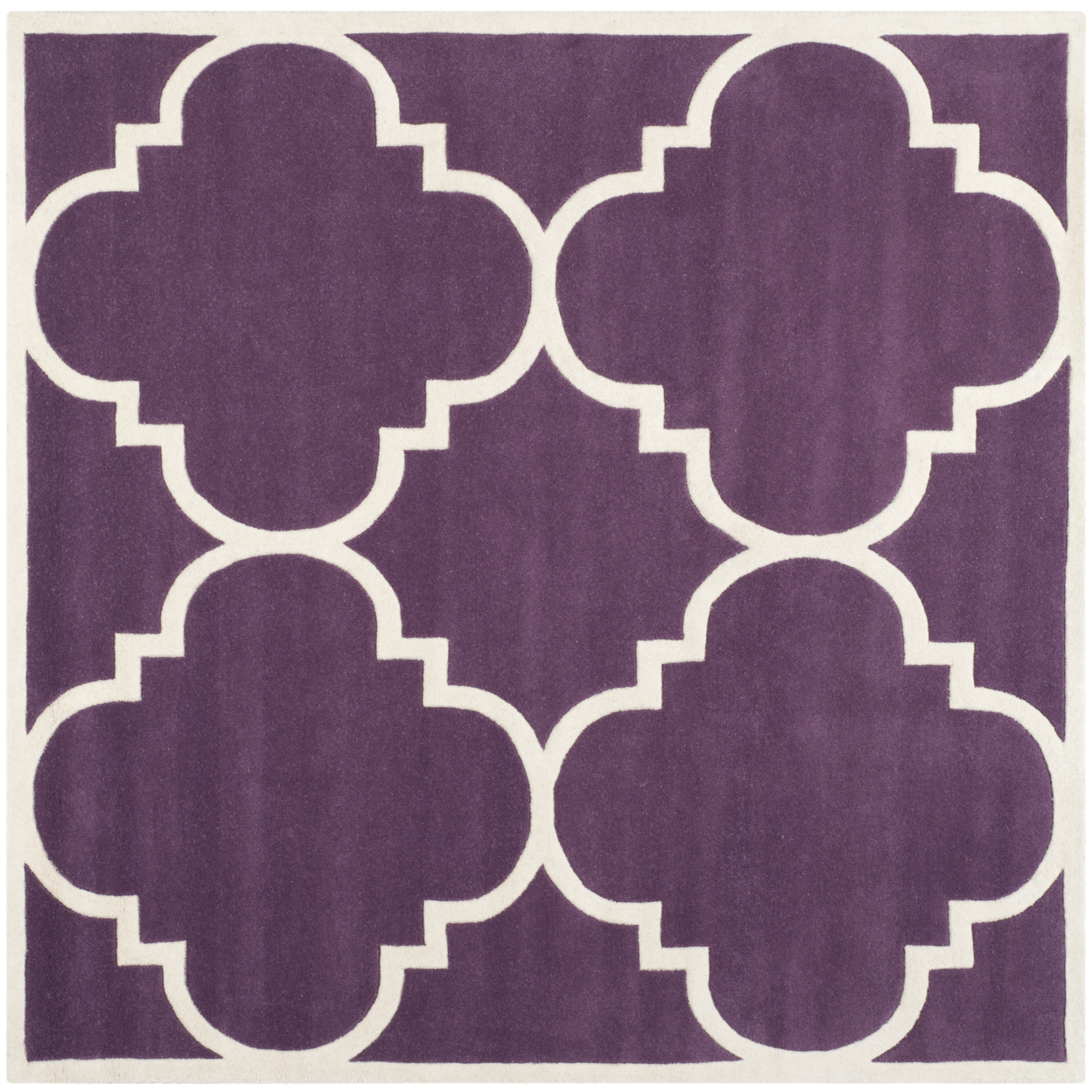 SAFAVIEH Chatham CHT730F Handmade Purple / Ivory Rug - 8' 9 Square