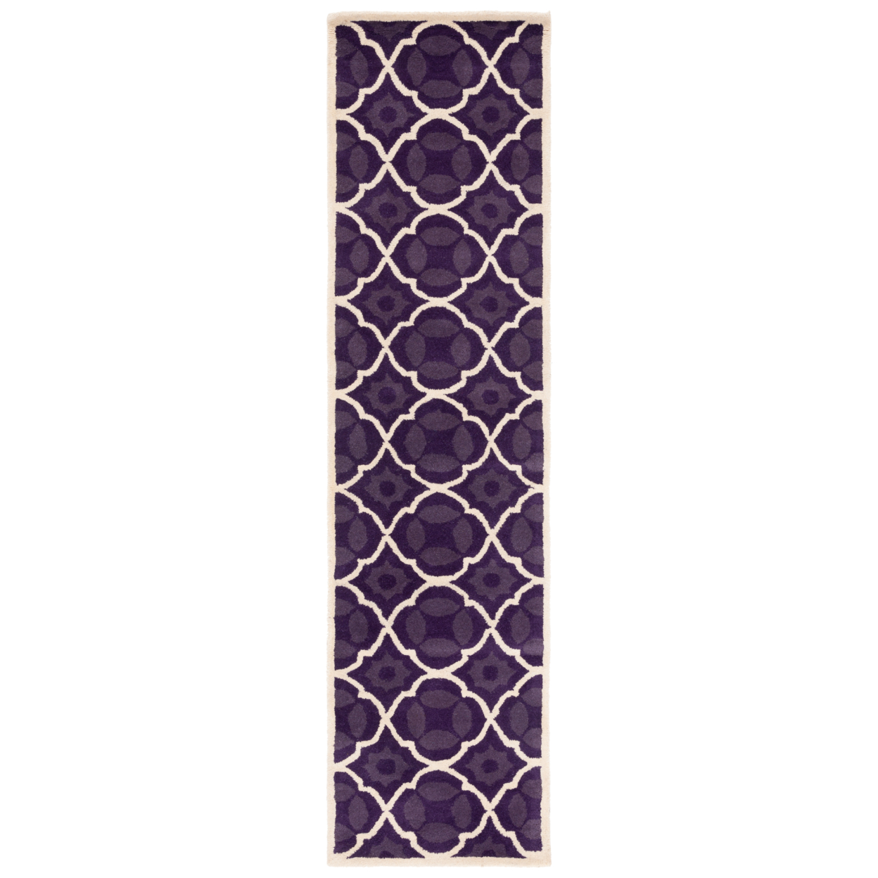 SAFAVIEH Chatham CHT821B Handmade Purple / Ivory Rug - 2' 3 X 7'