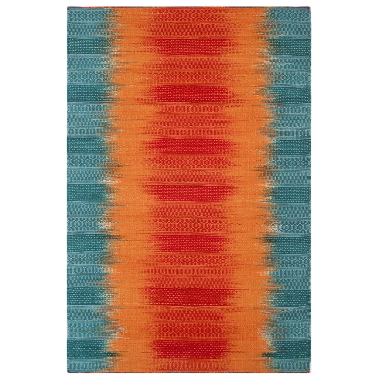 SAFAVIEH Kilim Collection KLM821A Handwoven Teal/Red Rug - 5' X 8'