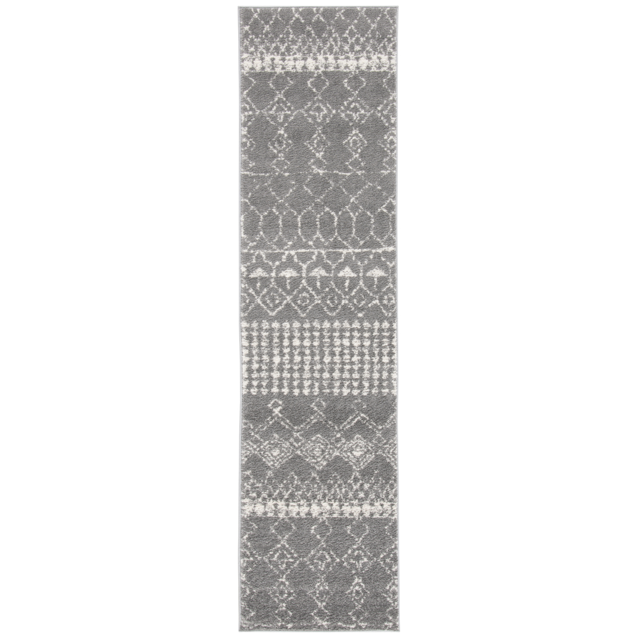 SAFAVIEH Tulum Collection TUL229F Grey / Ivory Rug - 2' 0 X 13' 0