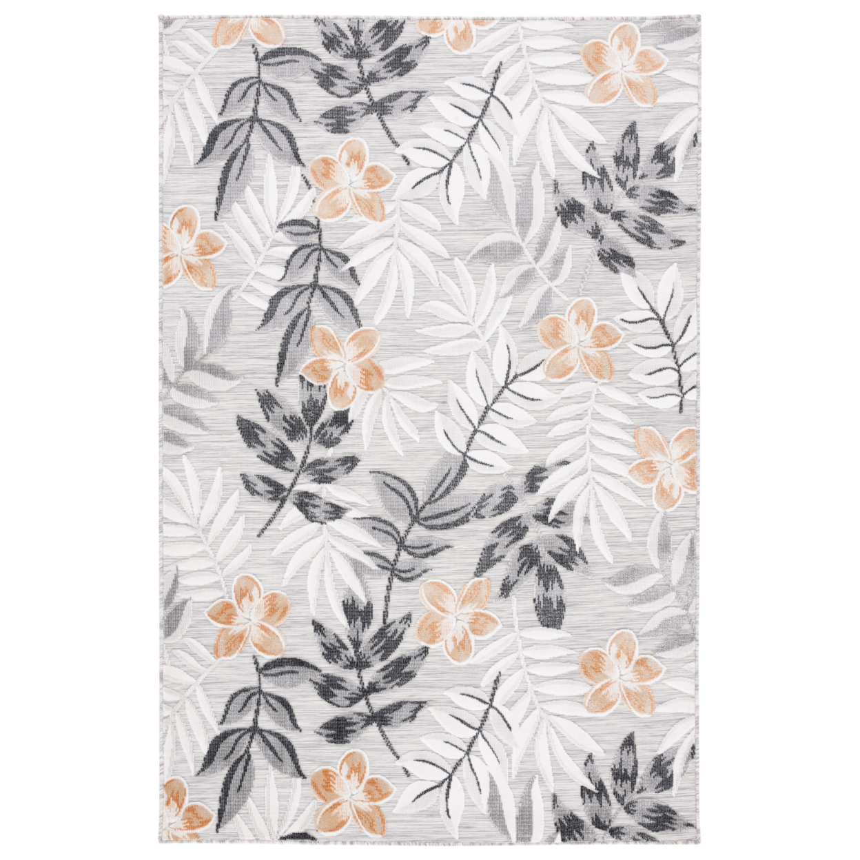 SAFAVIEH Outdoor CBN405A Cabana Collection Grey / Ivory Rug - 9' X 12'