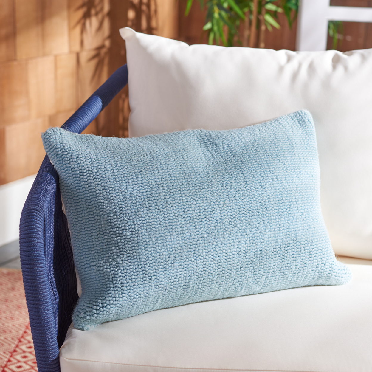 SAFAVIEH Soleil Solid Pillow Set Of 2 Marine Baby Blue