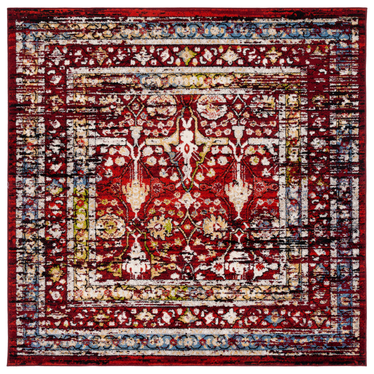 SAFAVIEH Amsterdam Collection AMS177Q Red Rug - 6' 7 Square