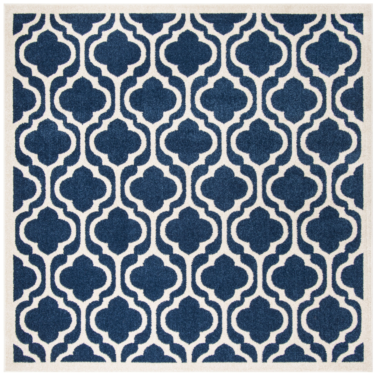 SAFAVIEH Amherst Collection AMT402P Navy / Beige Rug - 7' Square