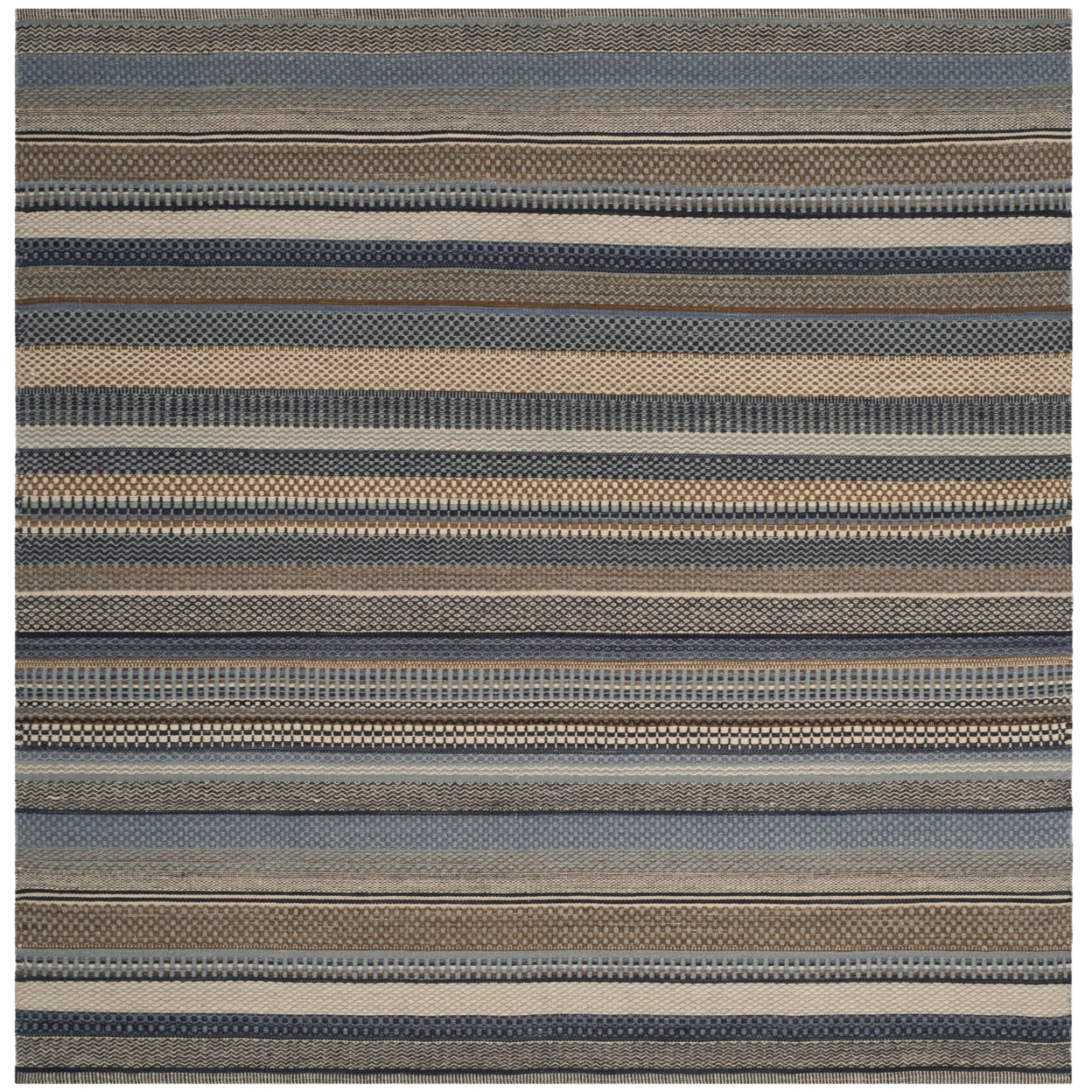 SAFAVIEH Kilim Collection KLM951A Handwoven Blue Rug - 7' Square