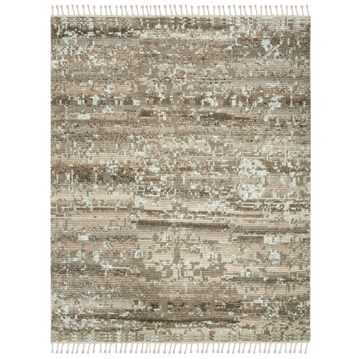 SAFAVIEH Kenya KNY114A Hand-knotted Beige / Silver Rug - 8' X 10'