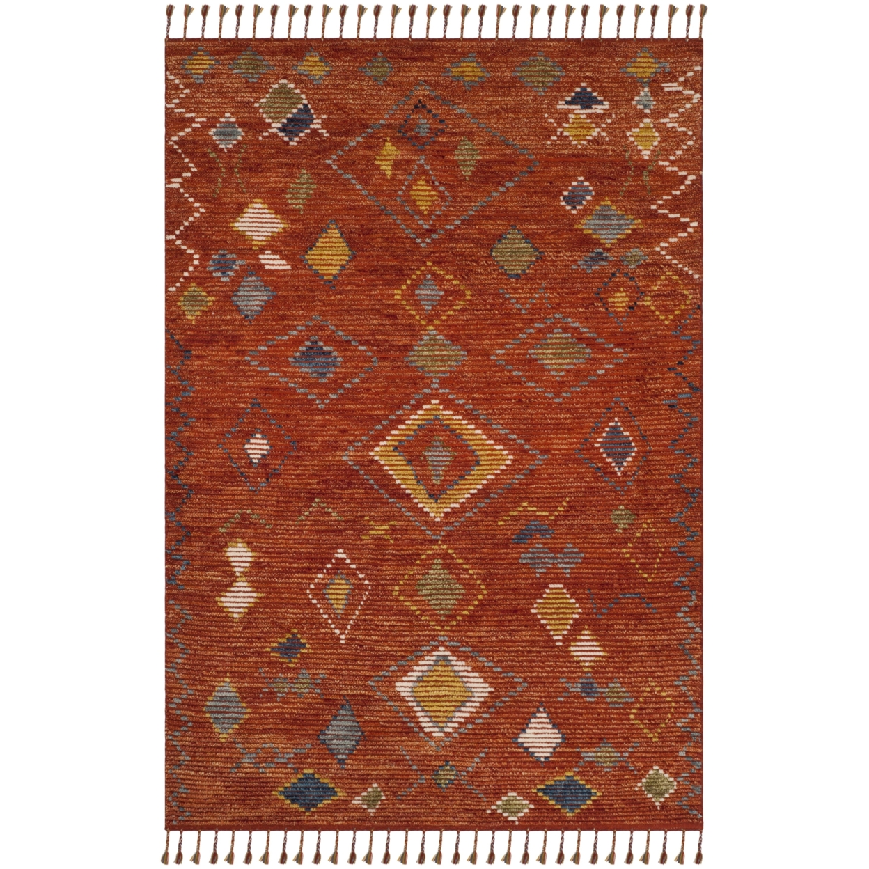 SAFAVIEH Kenya KNY545A Hand-knotted Red / Multi Rug - 6' X 9'