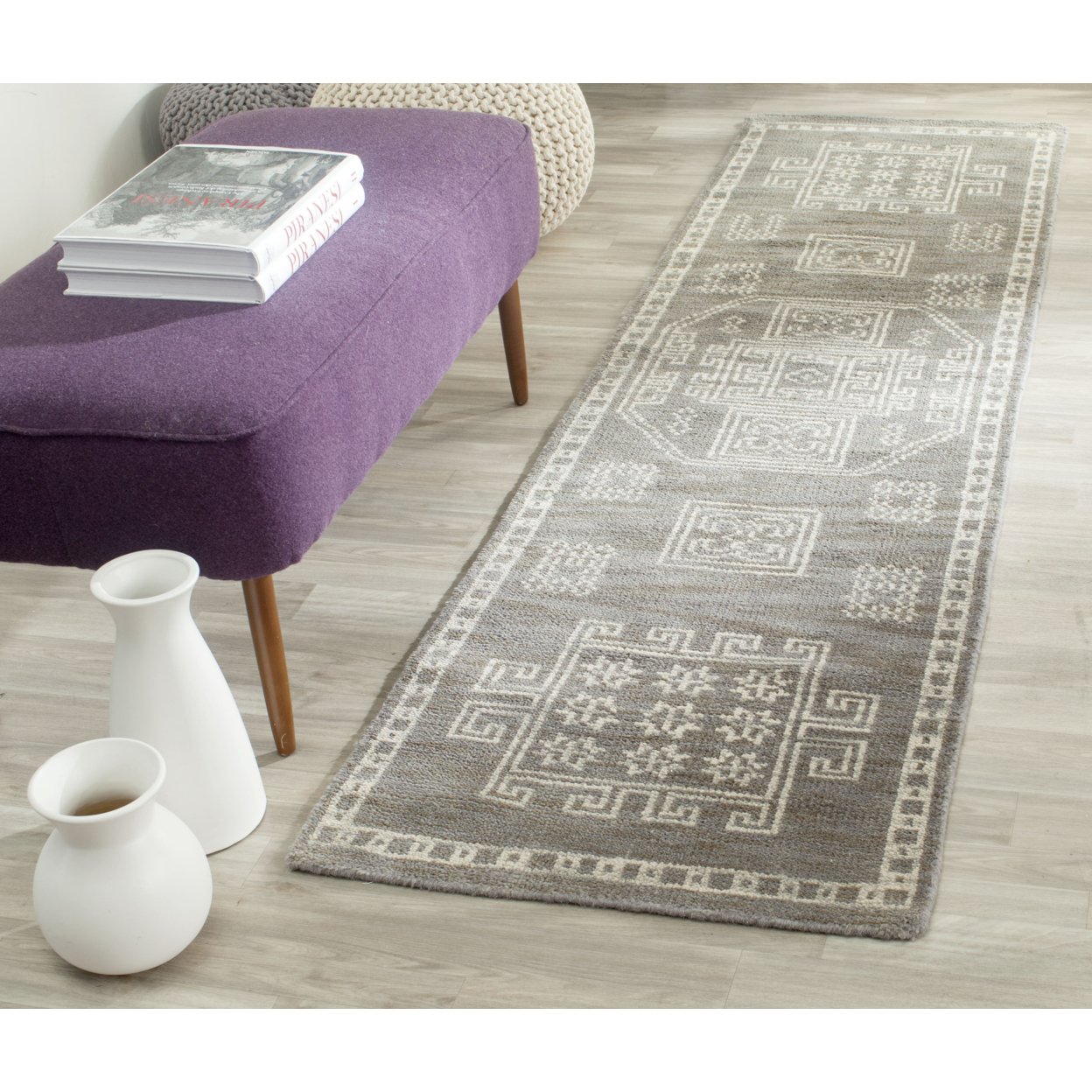 SAFAVIEH Kenya Collection KNY635A Hand-knotted Grey Rug - 5' X 8'