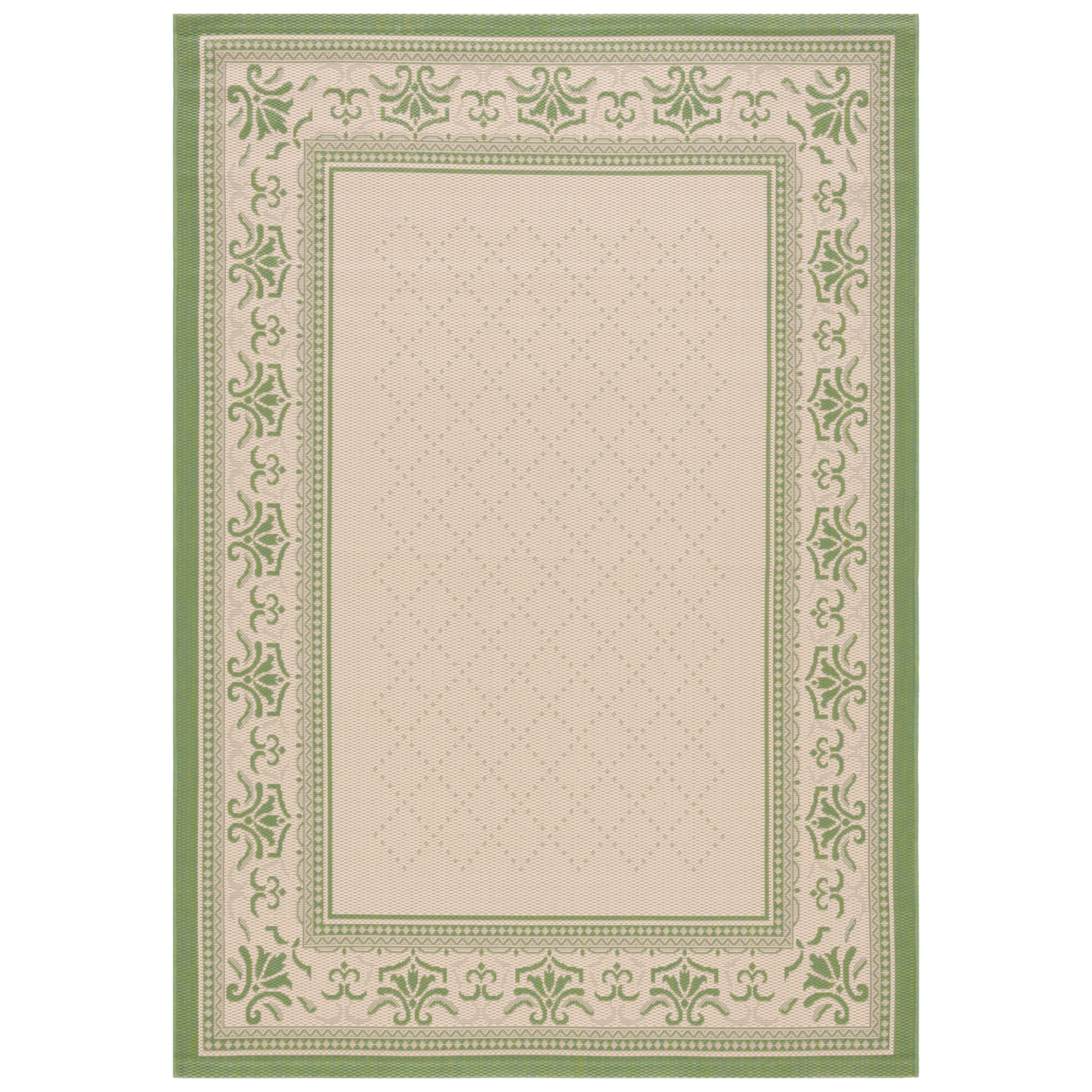 SAFAVIEH Outdoor CY0901-1E01 Courtyard Natural / Olive Rug - 4' X 5' 7