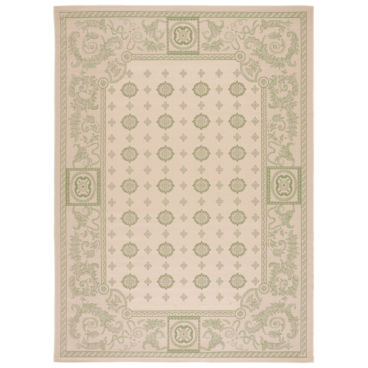 SAFAVIEH Outdoor CY1356-1E01 Courtyard Natural / Olive Rug - 8' X 11'