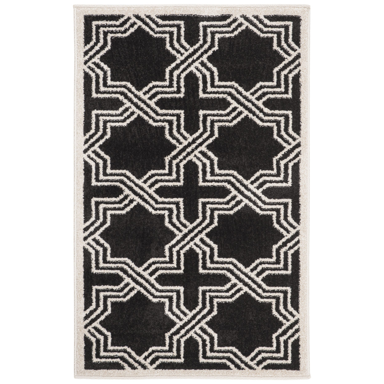 SAFAVIEH Amherst Collection AMT413G Anthracite/Ivory Rug - 2' 6 X 4'
