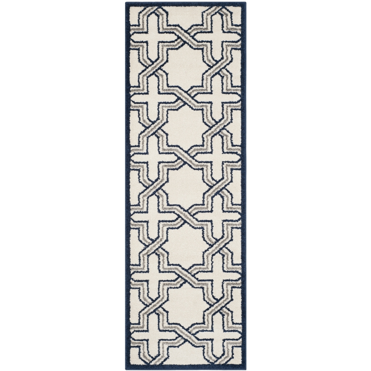 SAFAVIEH Amherst Collection AMT413M Ivory / Navy Rug - 2' 3 X 7'