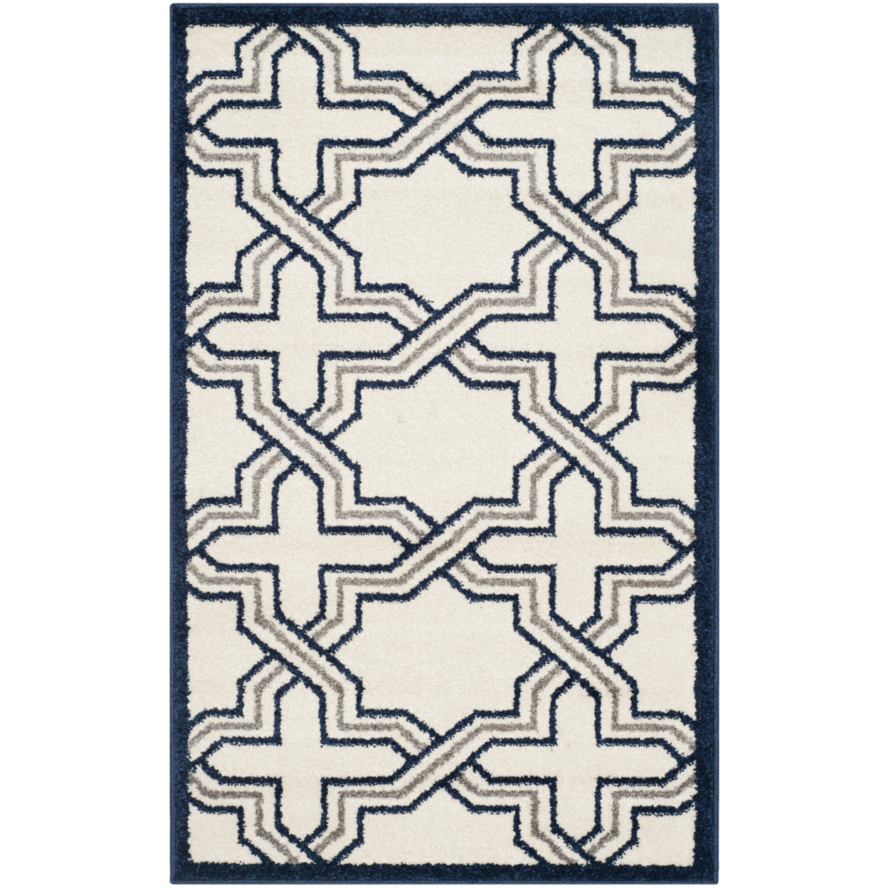 SAFAVIEH Amherst Collection AMT413M Ivory / Navy Rug - 2' 6 X 4'