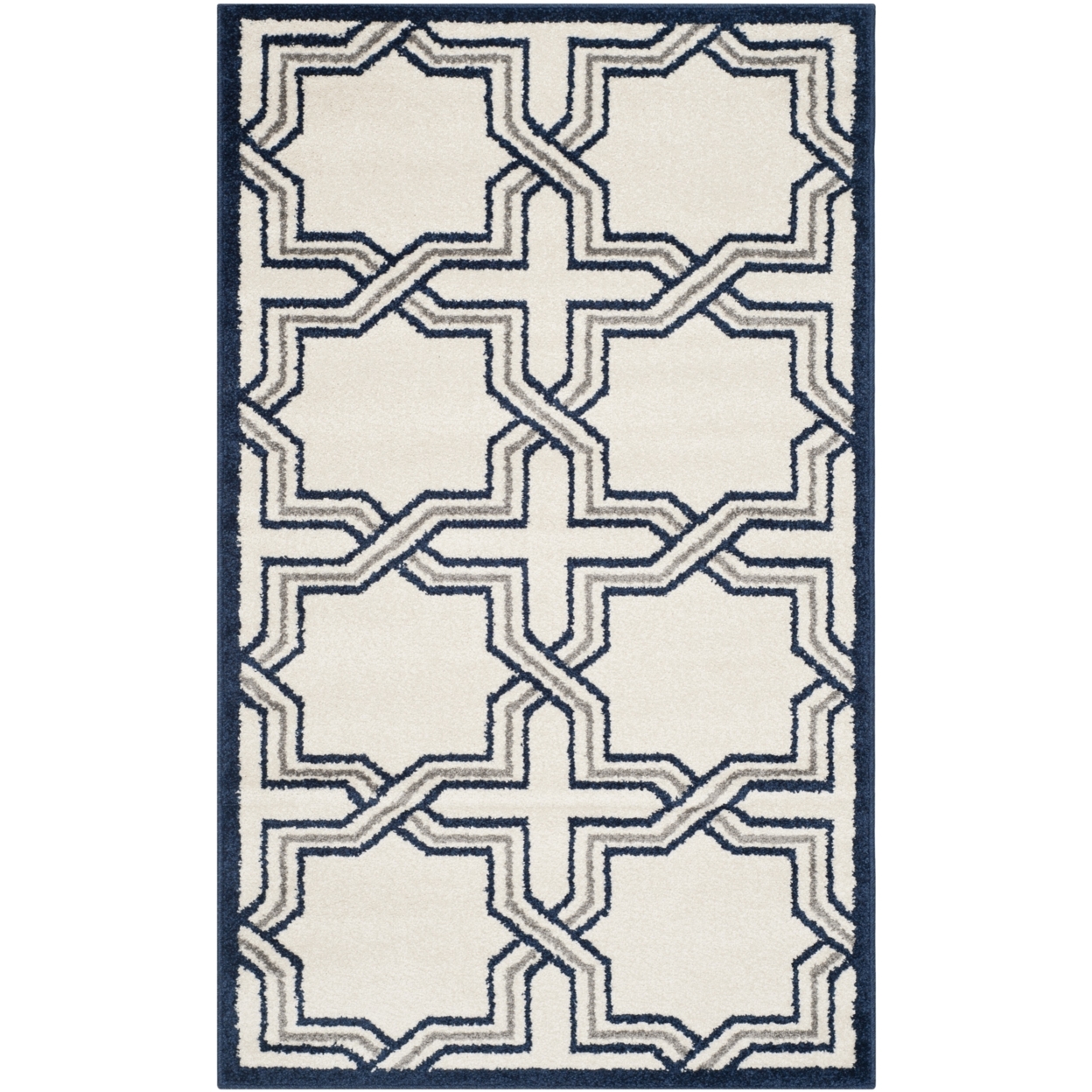 SAFAVIEH Amherst Collection AMT413M Ivory / Navy Rug - 3' X 5'