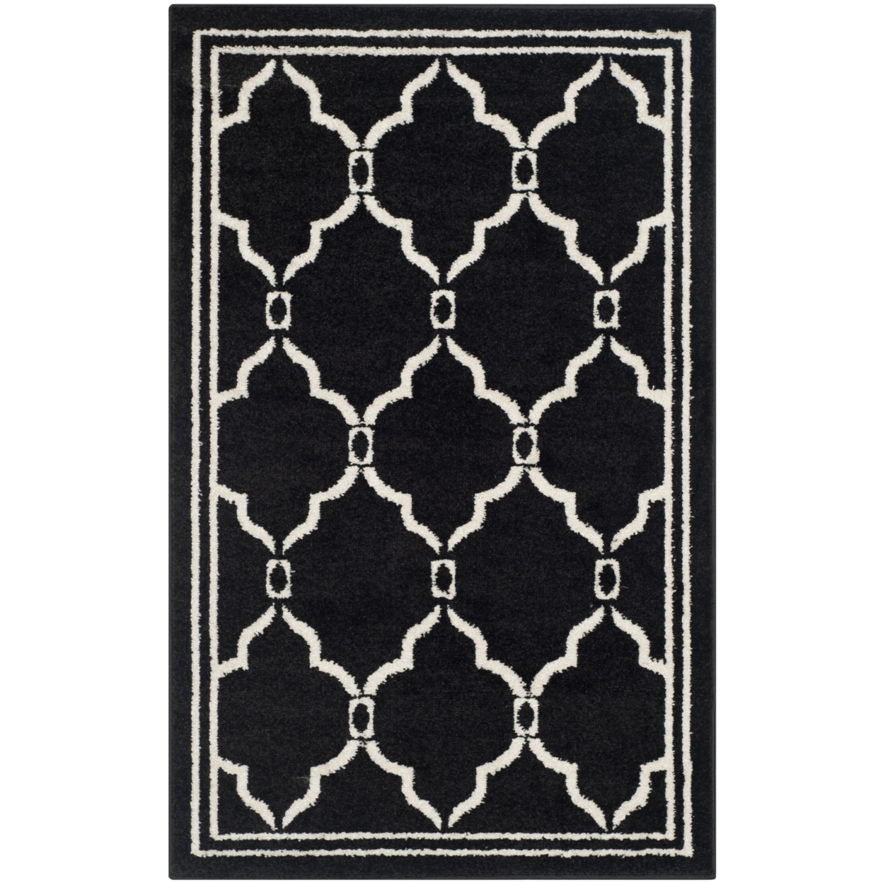 SAFAVIEH Amherst Collection AMT414G Anthracite/Ivory Rug - 2' 6 X 4'